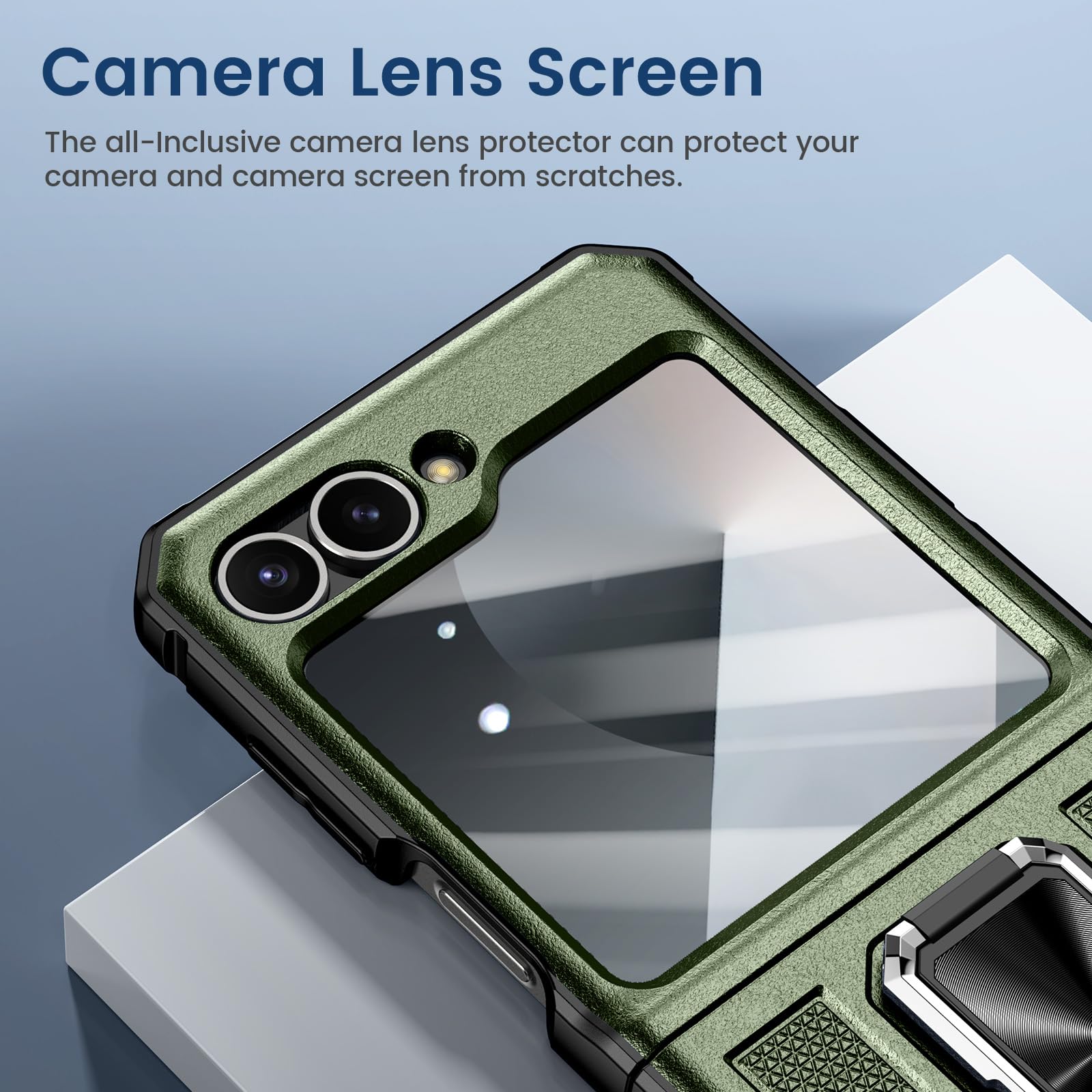 Foto 5 pulgar | Funda De Teléfono Vego Para Samsung Galaxy Z Flip 6 - Verde Oscuro - Venta Internacional.