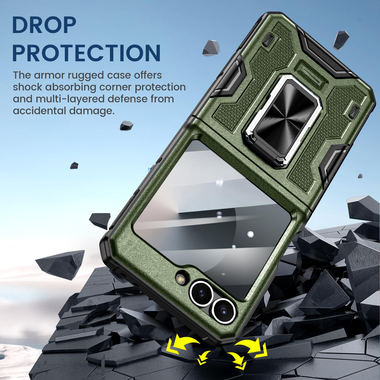 Foto 8 pulgar | Funda De Teléfono Vego Para Samsung Galaxy Z Flip 6 - Verde Oscuro - Venta Internacional.