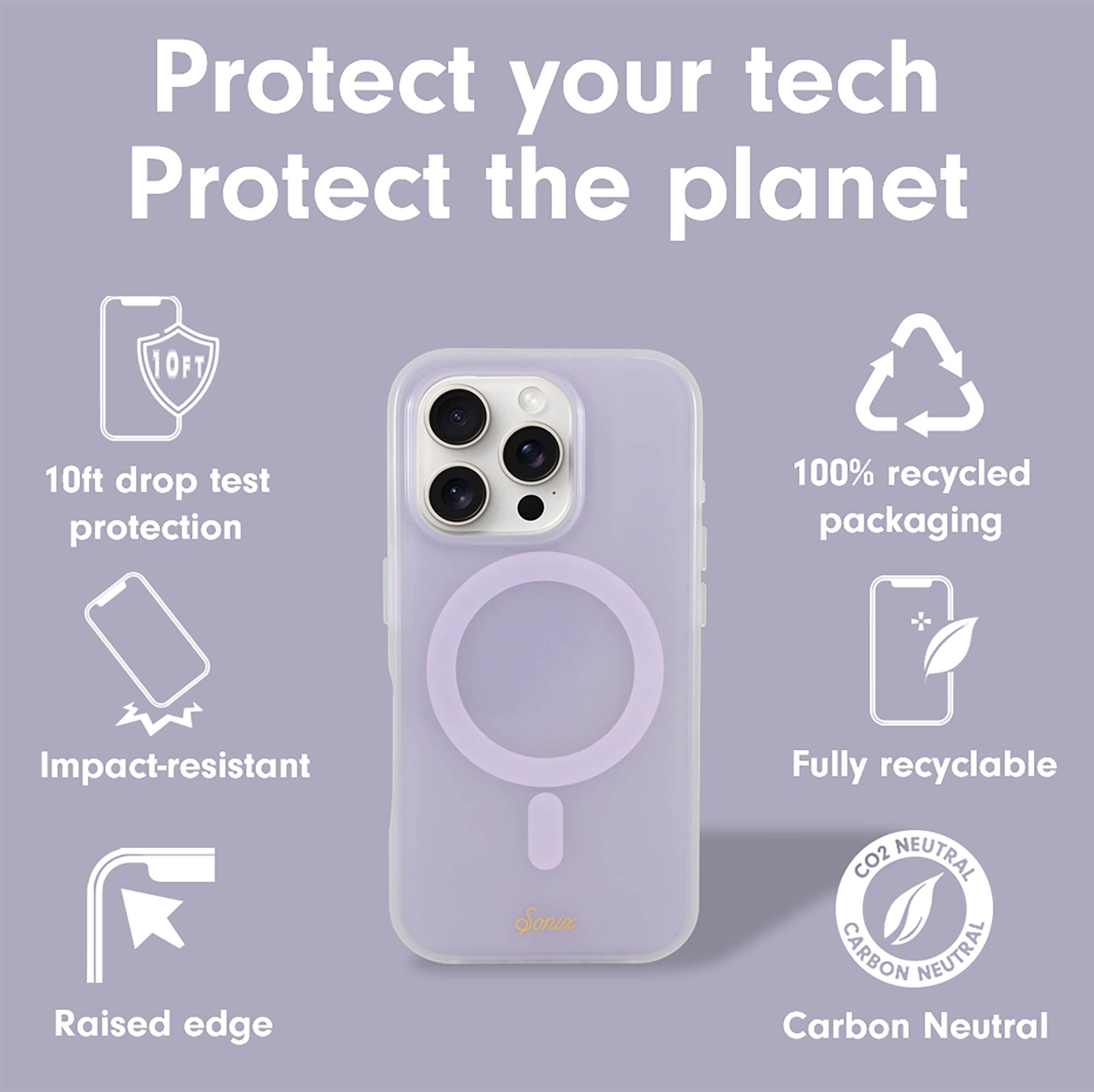 Foto 5 pulgar | Funda De Teléfono Sonix Para Iphone 16 Pro Max Con Magsafe Jelly Lavender - Venta Internacional.