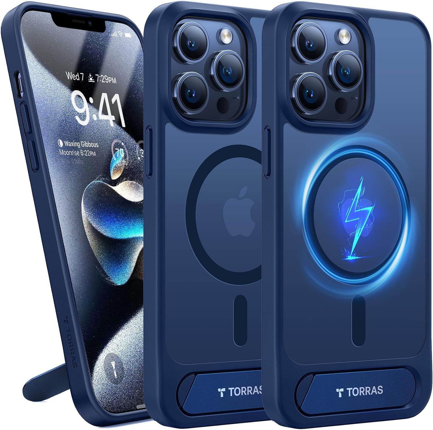 Foto 2 pulgar | Funda Para Teléfono Torras Strong Magnetic Stand Iphone 13 Pro Azul - Venta Internacional.