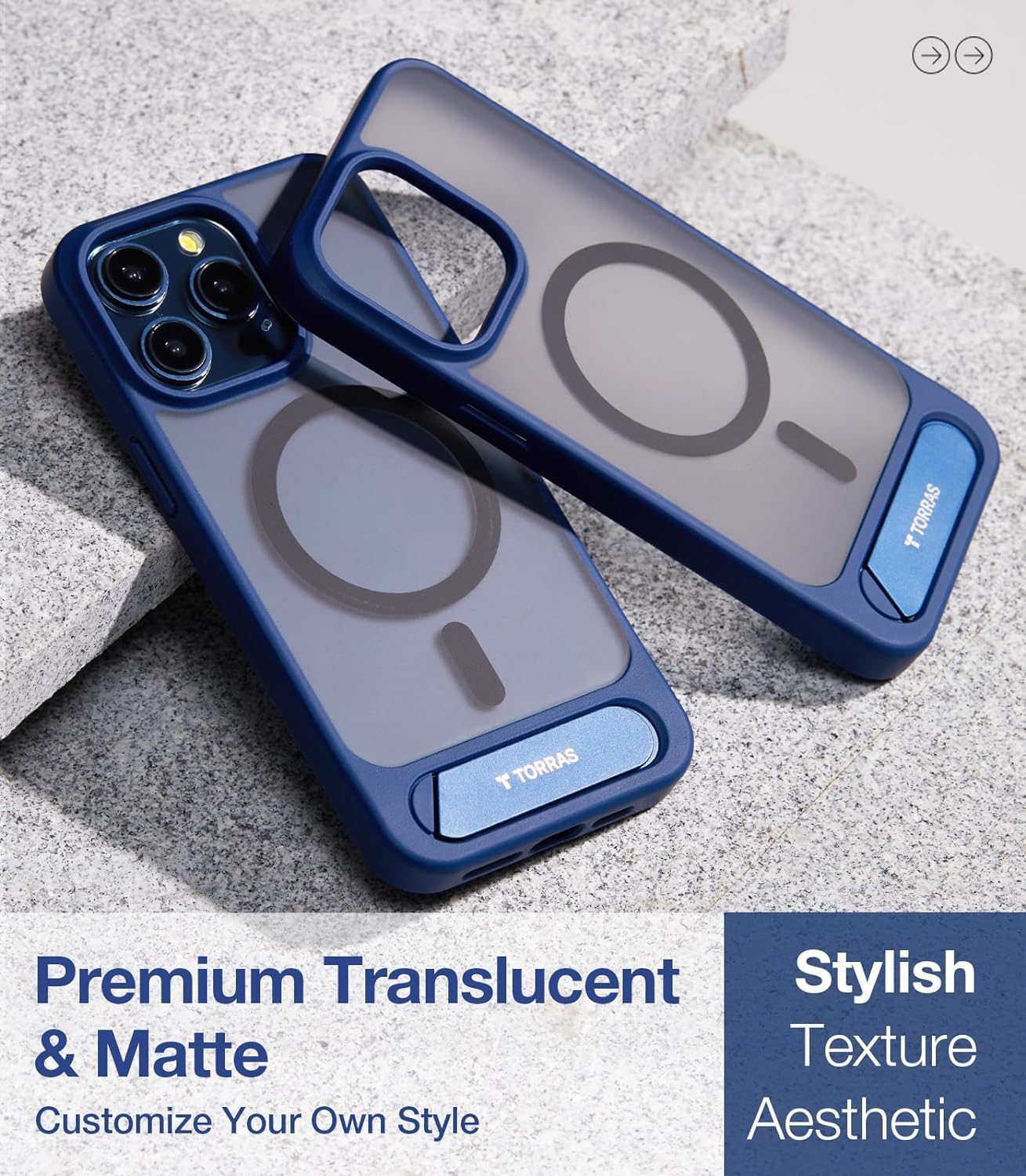 Foto 7 pulgar | Funda Para Teléfono Torras Strong Magnetic Stand Iphone 13 Pro Azul - Venta Internacional.