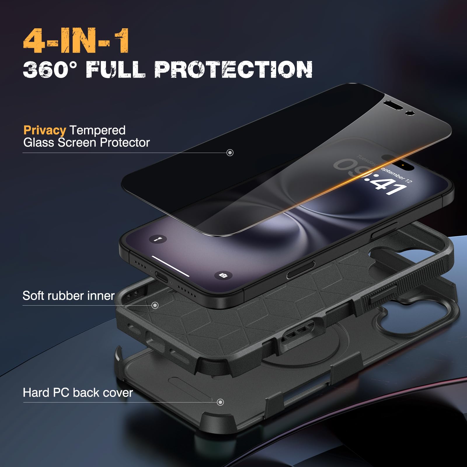 Foto 2 | Funda Magnética Diaclara Para Iphone 16 Plus Con Protector - Venta Internacional.