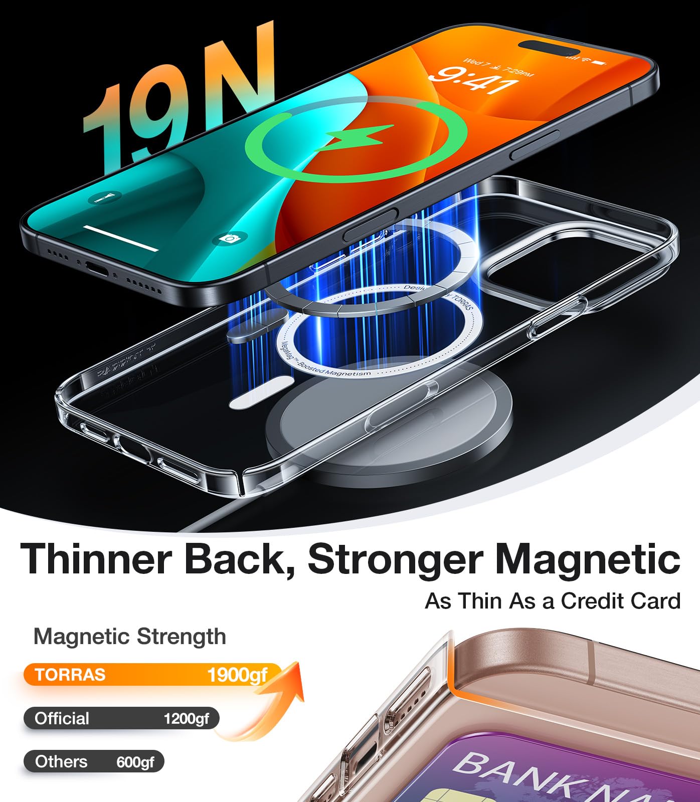 Foto 4 pulgar | Funda De Teléfono Torras Magnetic Slim Fit Para Iphone 16 Pro, Transparente - Venta Internacional.