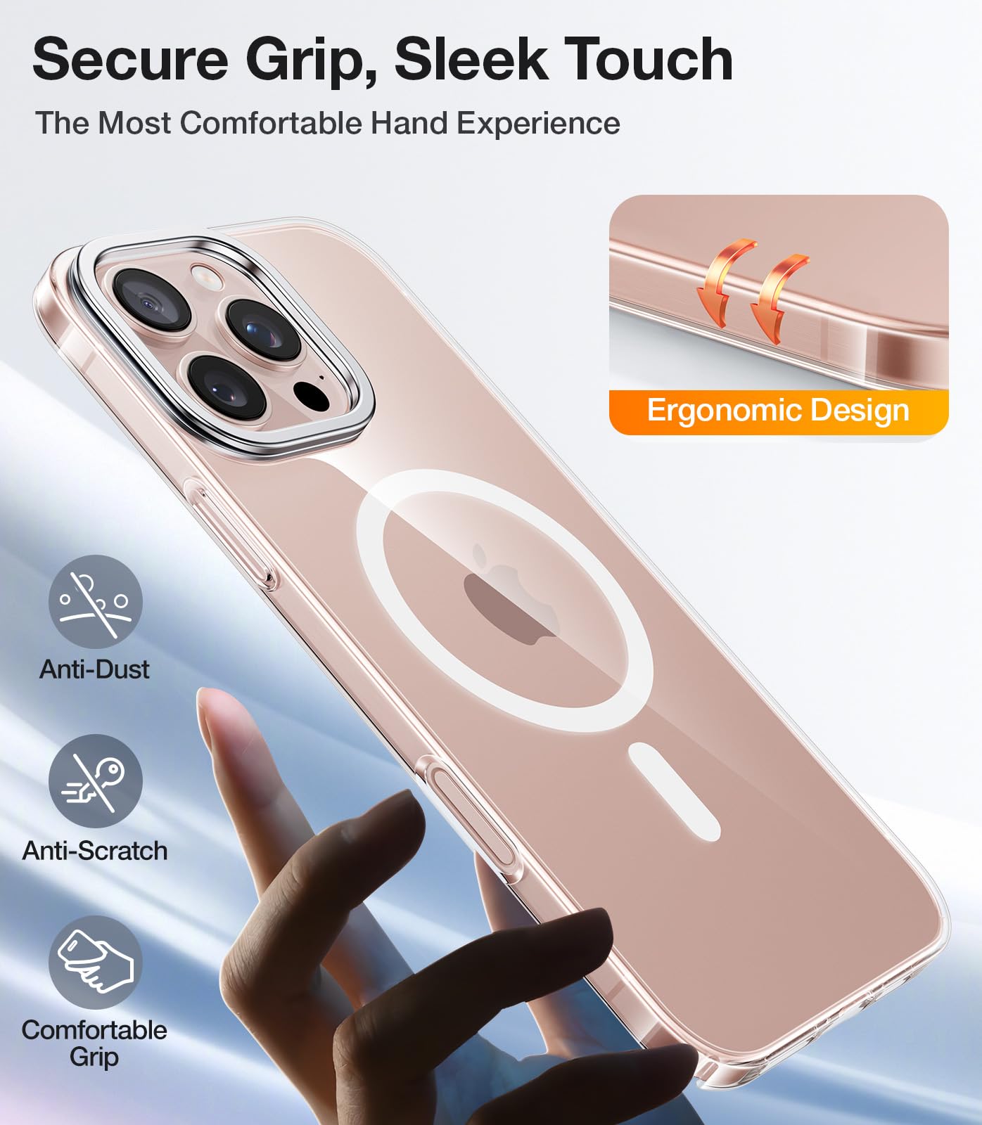 Foto 8 pulgar | Funda De Teléfono Torras Magnetic Slim Fit Para Iphone 16 Pro, Transparente - Venta Internacional.