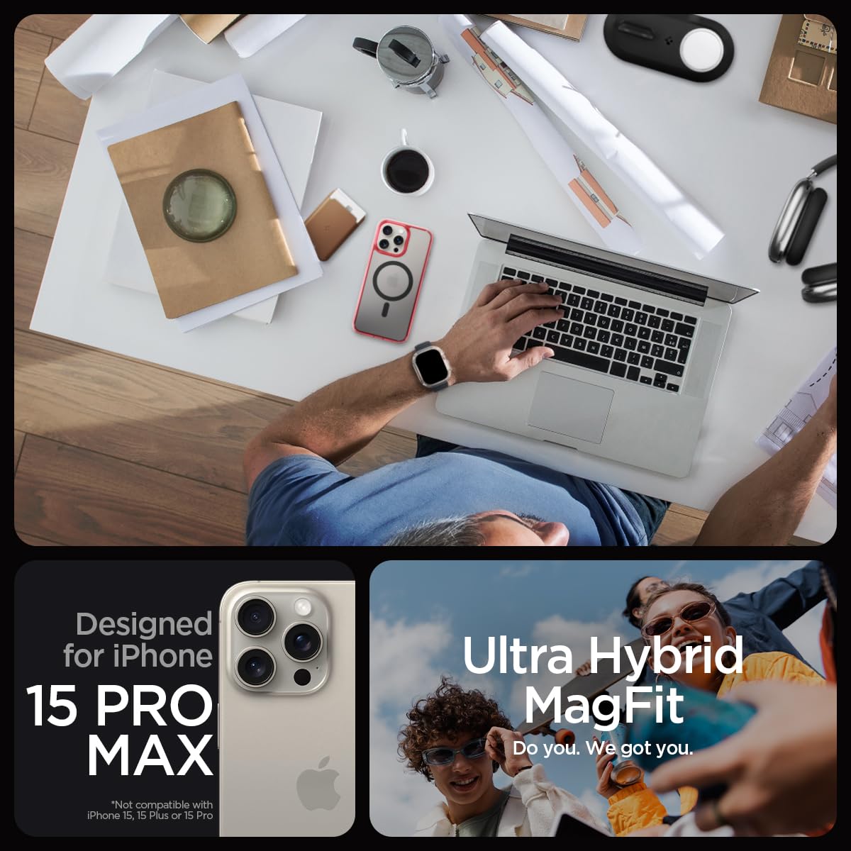Foto 2 | Funda Para Teléfono Spigen Ultra Hybrid Magfit Iphone 15 Pro Max - Venta Internacional.