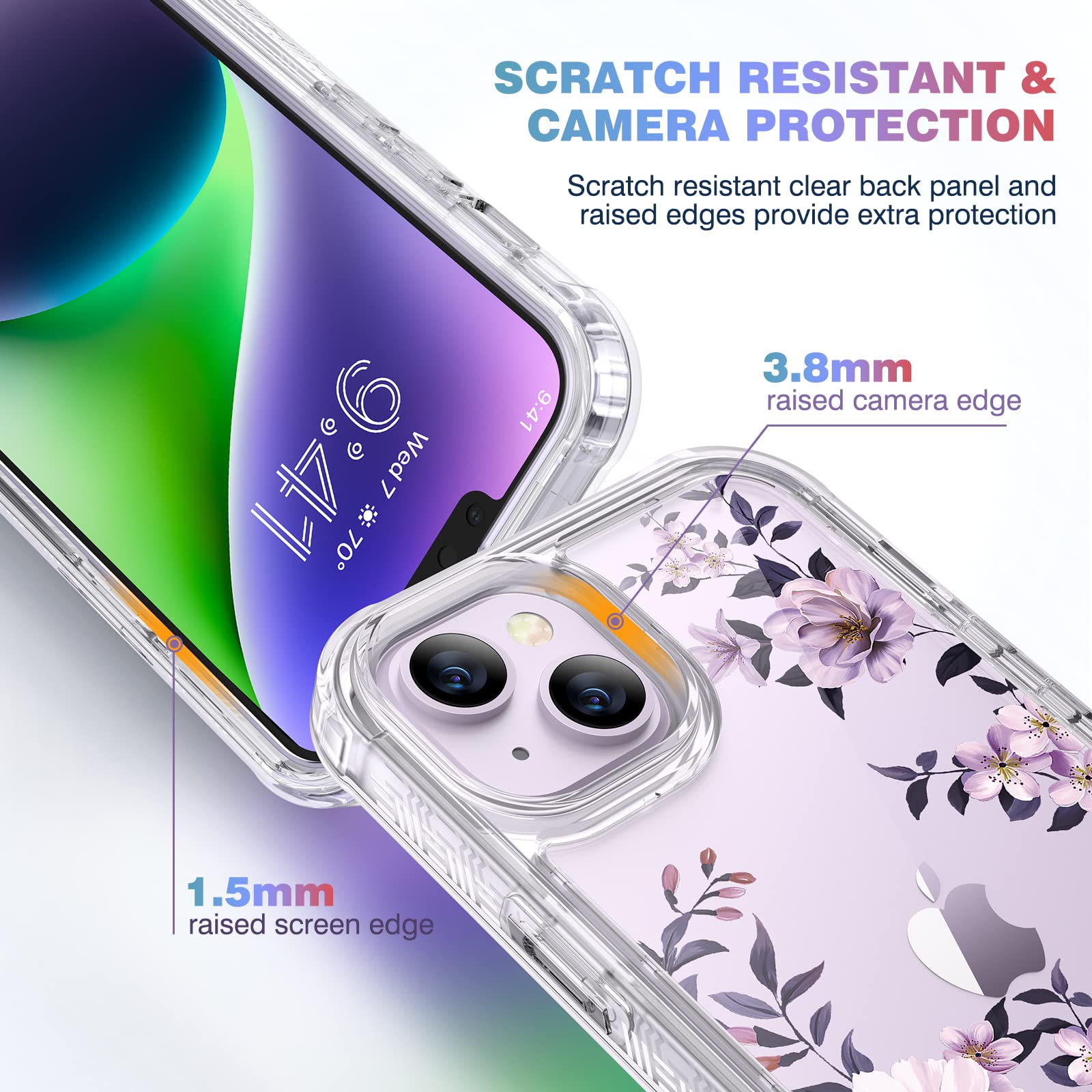 Foto 4 | Funda De Teléfono Diaclara Diseñada Para Iphone 14 6.1 Con Protector De Pantalla - Venta Internacional.