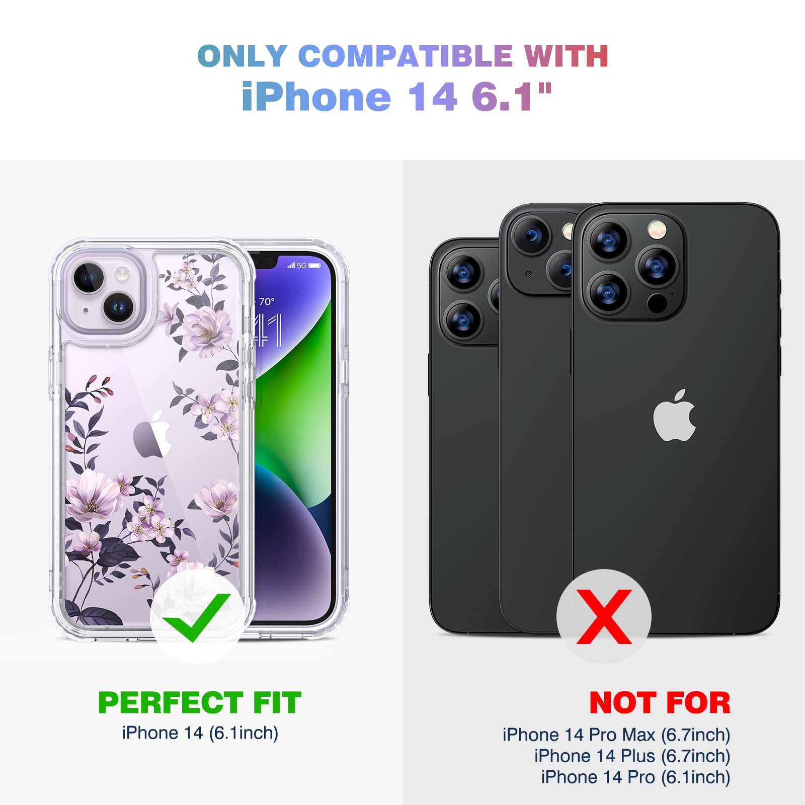 Foto 8 pulgar | Funda De Teléfono Diaclara Diseñada Para Iphone 14 6.1 Con Protector De Pantalla - Venta Internacional.