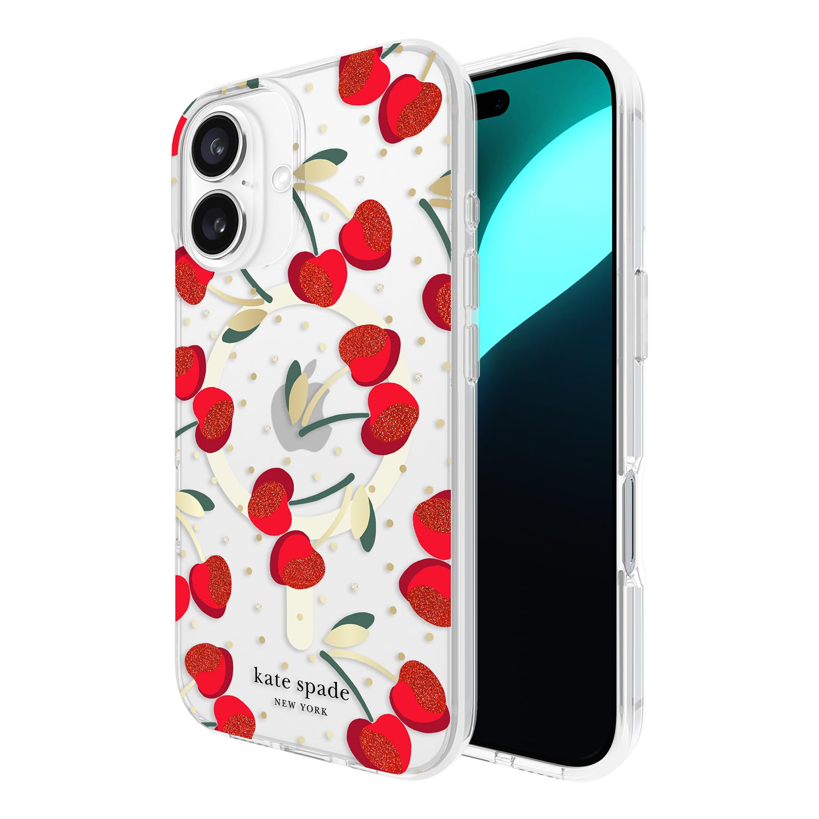 Funda De Teléfono Kate Spade New York Para Iphone 16 Cherry Dot Gems - Venta Internacional.
