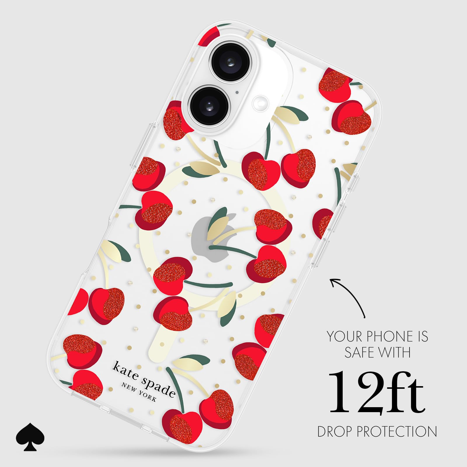Foto 4 pulgar | Funda De Teléfono Kate Spade New York Para Iphone 16 Cherry Dot Gems - Venta Internacional.