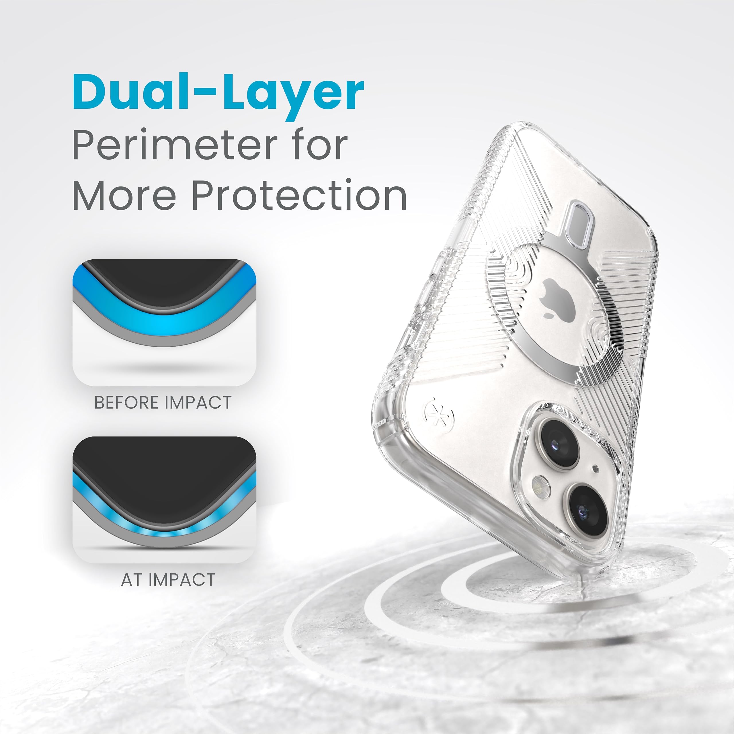Foto 5 | Funda De Teléfono Speck Clear Presidio Grip Para Iphone 15 De 6.1 Pulgadas - Venta Internacional.