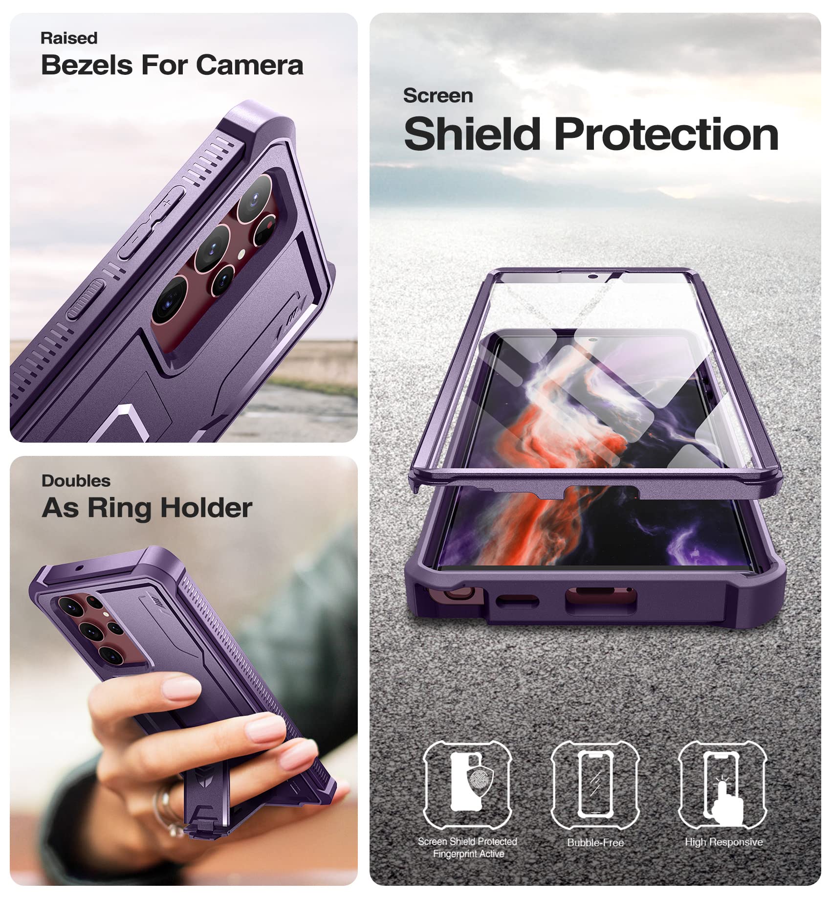 Foto 8 pulgar | Funda De Teléfono Dexnor De Cuerpo Completo Con Pantalla Para Galaxy S22 Ultra - Venta Internacional.