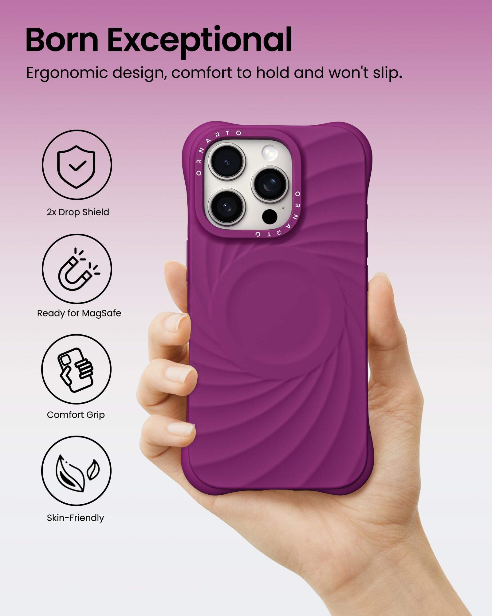Foto 6 pulgar | Funda Ornarto Vortuxe Para Iphone 16 Pro Con 2 Protectores Contra Caídas - Venta Internacional.