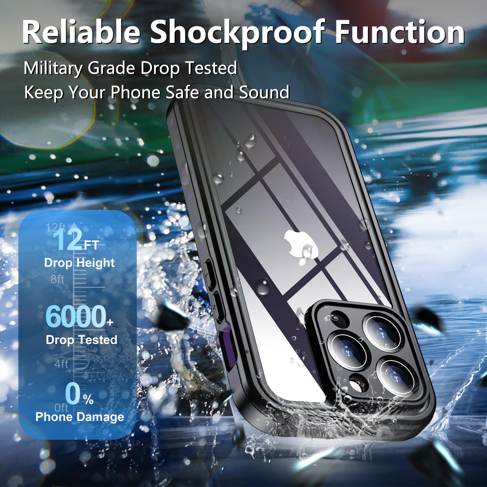Foto 3 pulgar | Funda De Teléfono Spidercase Impermeable Con Lente Para Iphone 14 Pro - Venta Internacional.
