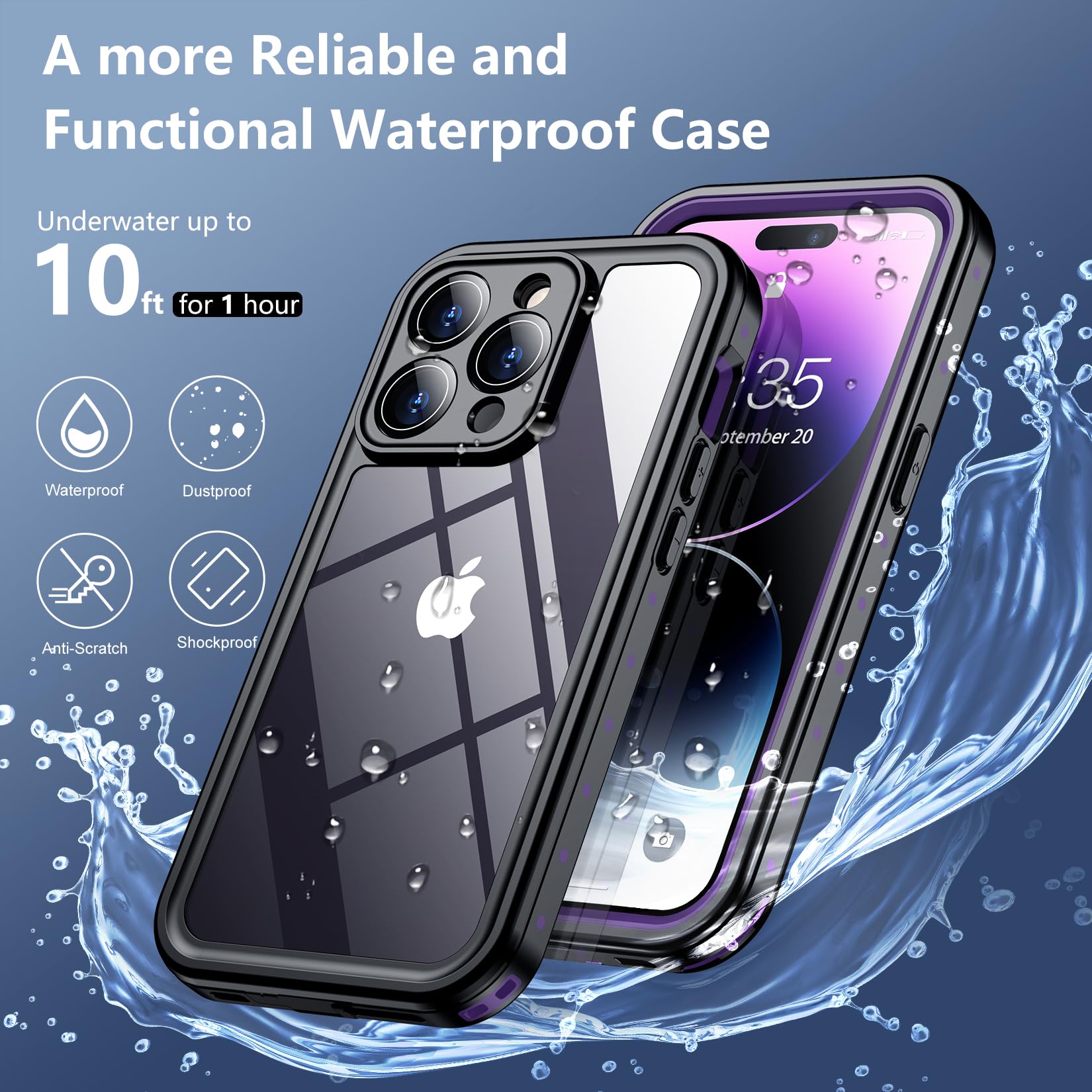 Foto 4 pulgar | Funda De Teléfono Spidercase Impermeable Con Lente Para Iphone 14 Pro - Venta Internacional.