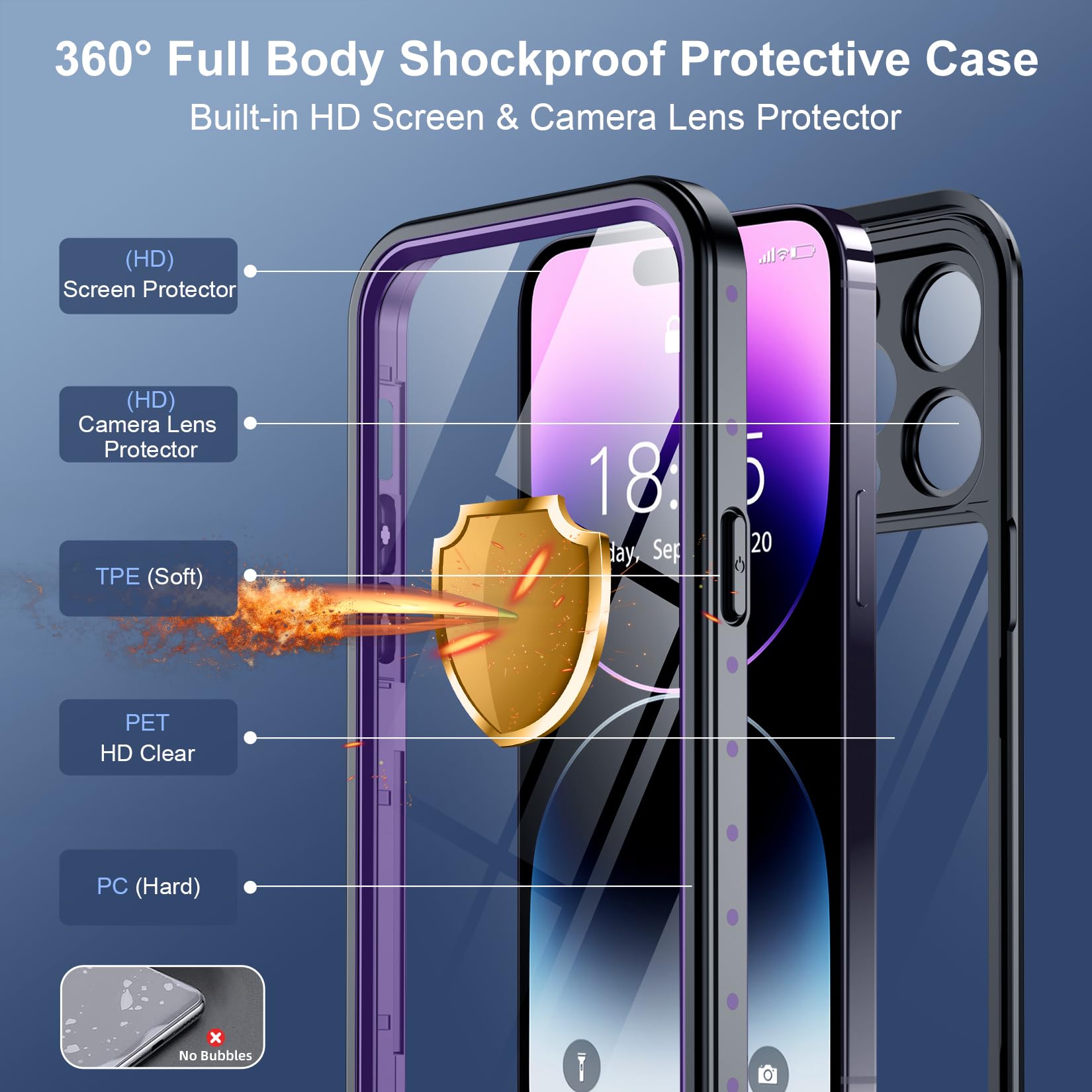 Foto 4 | Funda De Teléfono Spidercase Impermeable Con Lente Para Iphone 14 Pro - Venta Internacional.