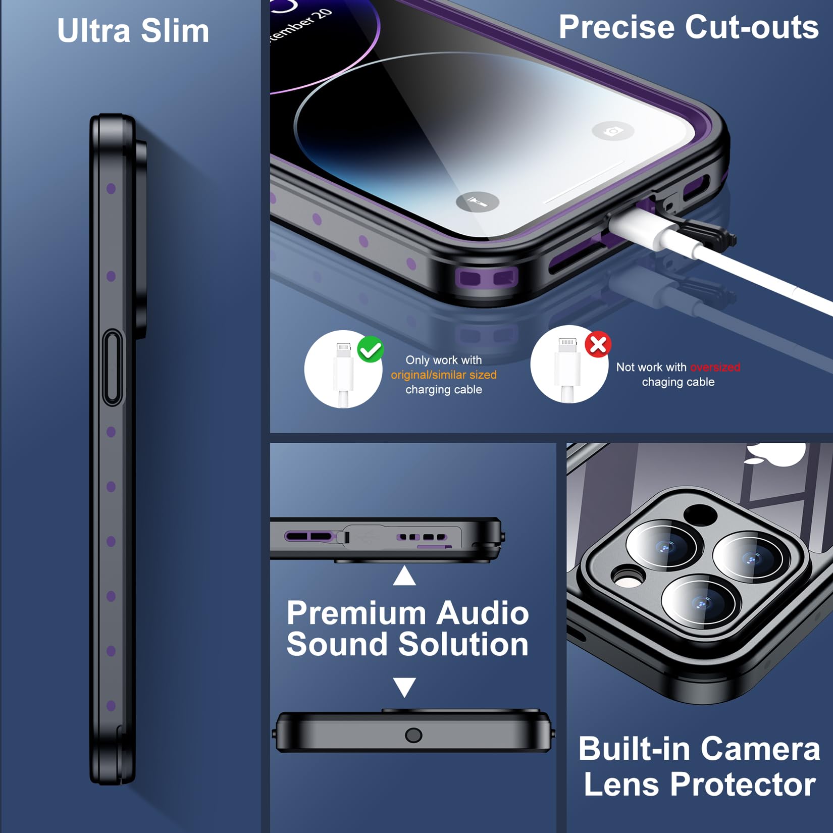 Foto 5 | Funda De Teléfono Spidercase Impermeable Con Lente Para Iphone 14 Pro - Venta Internacional.