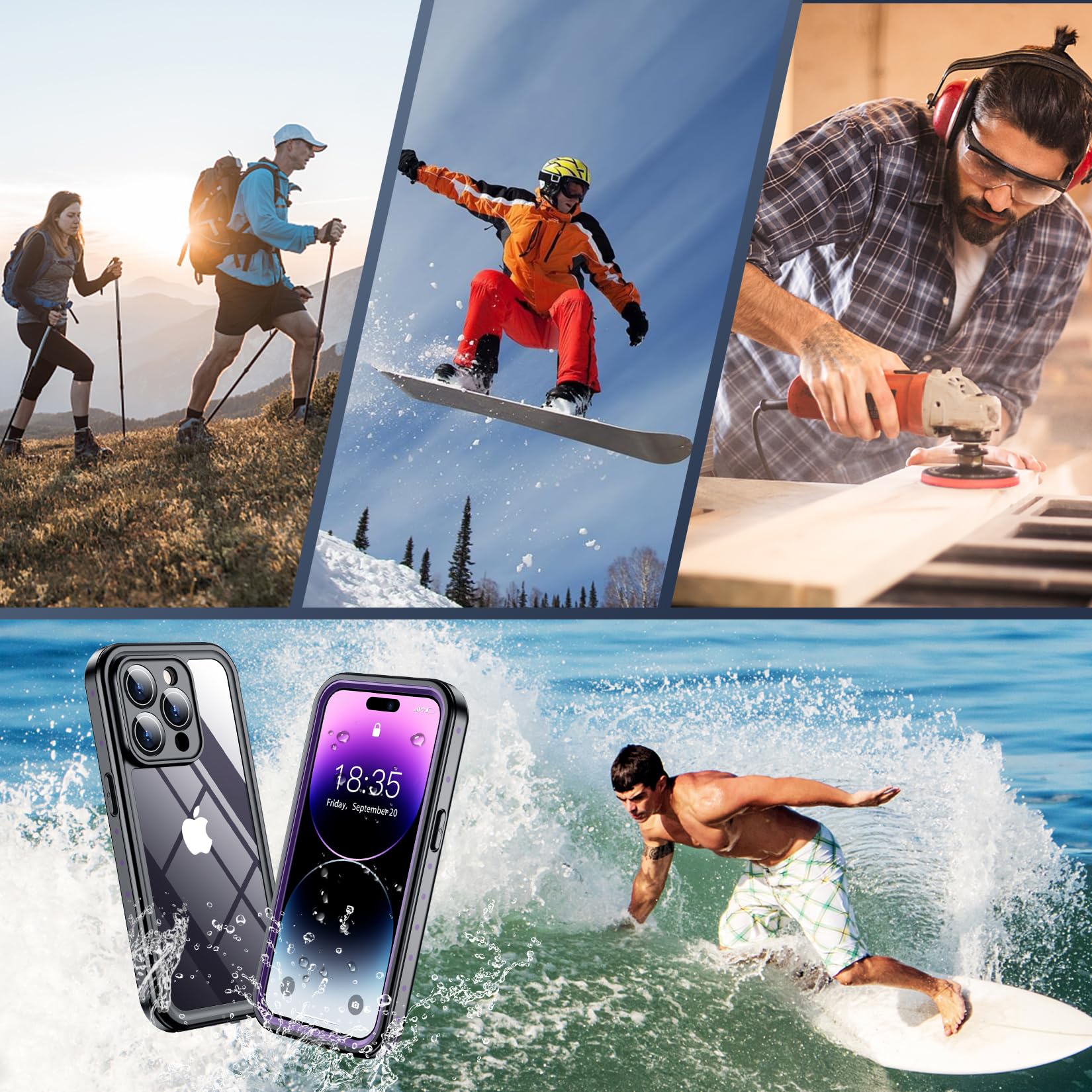 Foto 7 | Funda De Teléfono Spidercase Impermeable Con Lente Para Iphone 14 Pro - Venta Internacional.