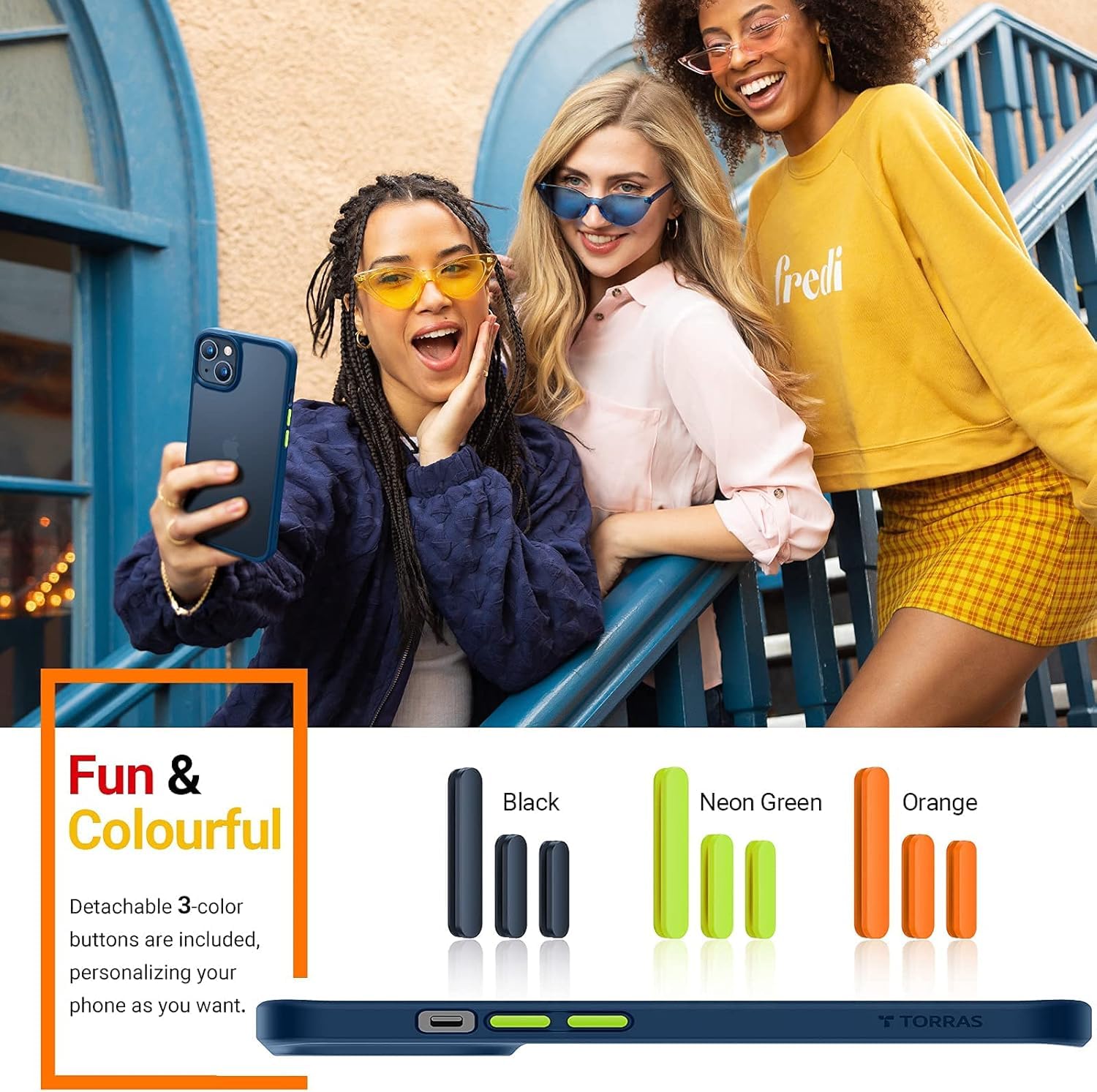 Foto 4 | Funda De Teléfono Torras Compatible Con Iphone 13/14, A Prueba De Golpes, Azul - Venta Internacional.
