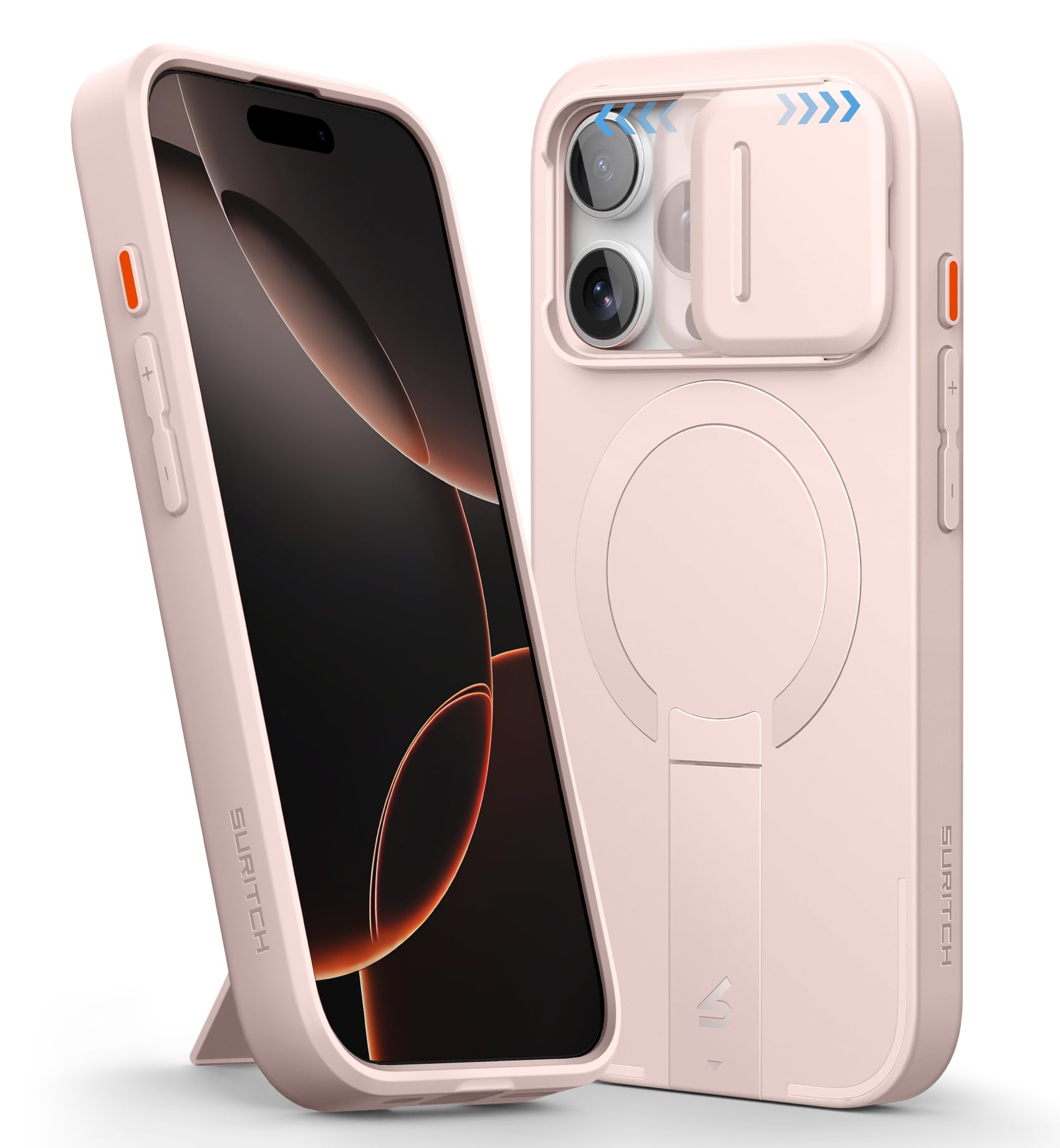 Funda Suritch Para Iphone 16 Pro Con Cámara Deslizante, Color Rosa - Venta Internacional.