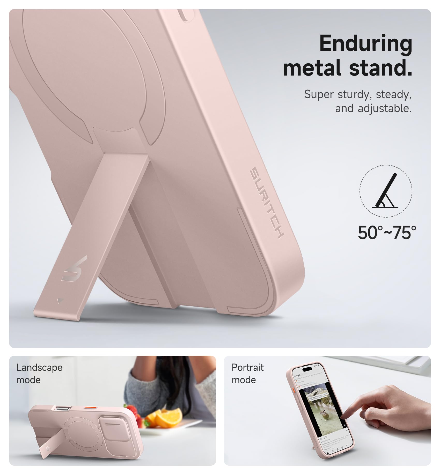 Foto 6 pulgar | Funda Suritch Para Iphone 16 Pro Con Cámara Deslizante, Color Rosa - Venta Internacional.
