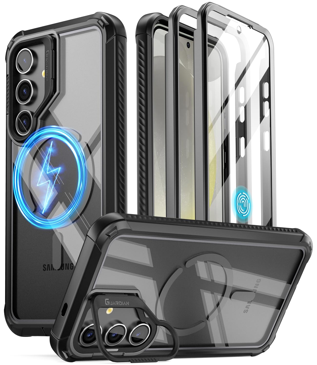 Foto 2 pulgar | Funda Poetic Guardian Para Samsung Galaxy S24+ Plus 6.7, Color Negro Y Transparente - Venta Internacional.