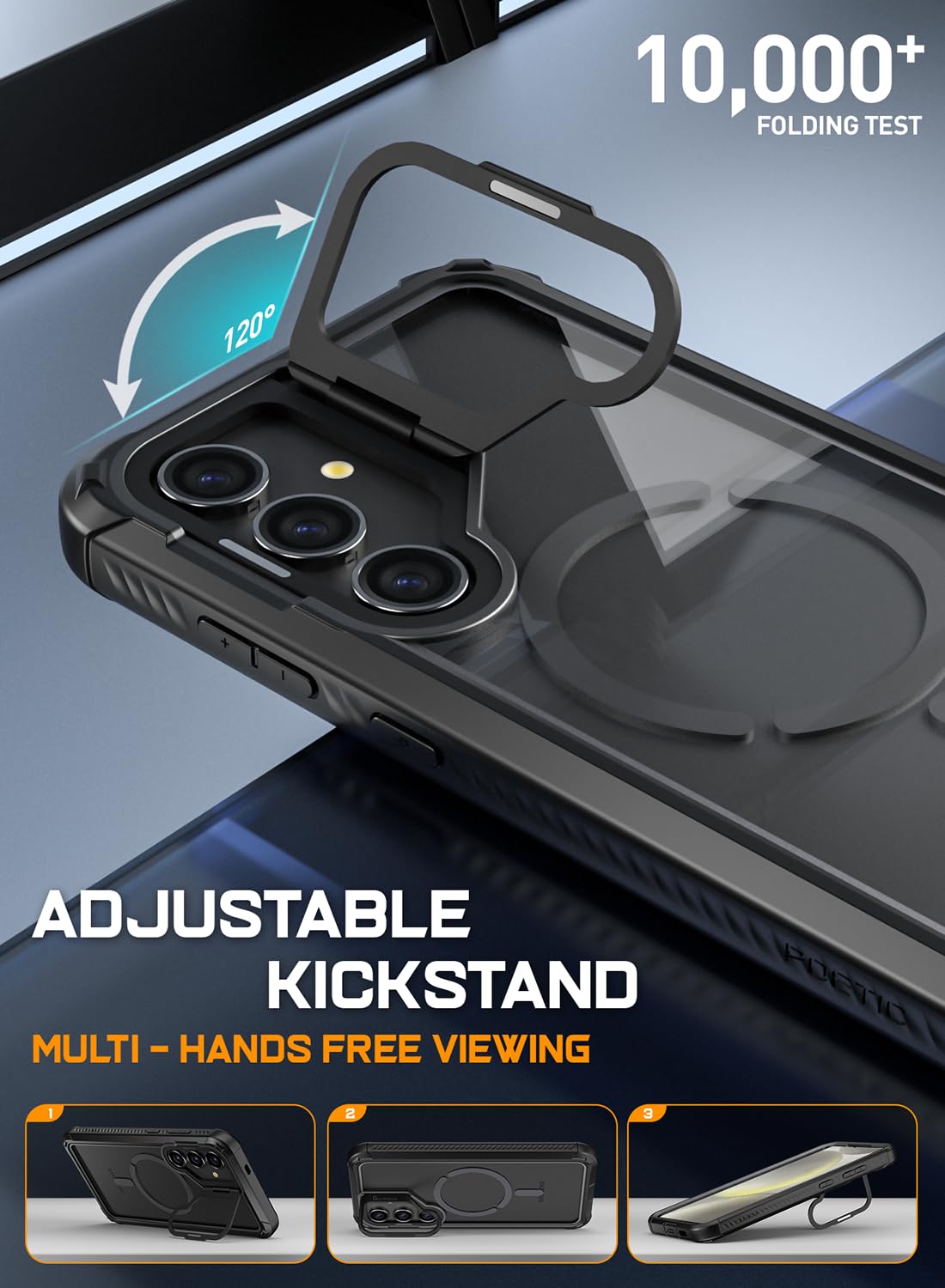 Foto 2 | Funda Poetic Guardian Para Samsung Galaxy S24+ Plus 6.7, Color Negro Y Transparente - Venta Internacional.