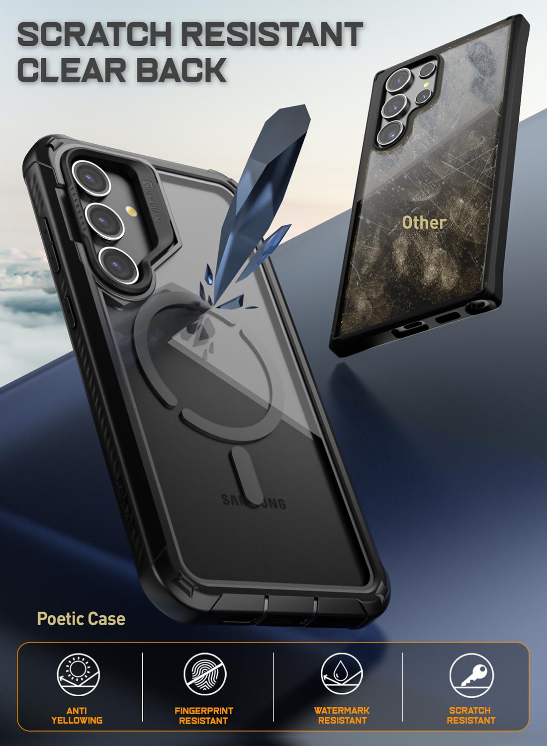 Foto 4 pulgar | Funda Poetic Guardian Para Samsung Galaxy S24+ Plus 6.7, Color Negro Y Transparente - Venta Internacional.