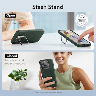 Foto 3 | Funda Esr Para Iphone 15 Pro Magsafe De Silicona Con Soporte Verde - Venta Internacional.