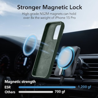 Foto 4 | Funda Esr Para Iphone 15 Pro Magsafe De Silicona Con Soporte Verde - Venta Internacional.