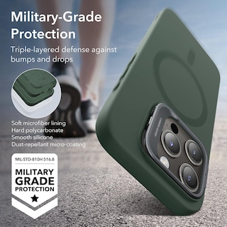 Foto 7 | Funda Esr Para Iphone 15 Pro Magsafe De Silicona Con Soporte Verde - Venta Internacional.