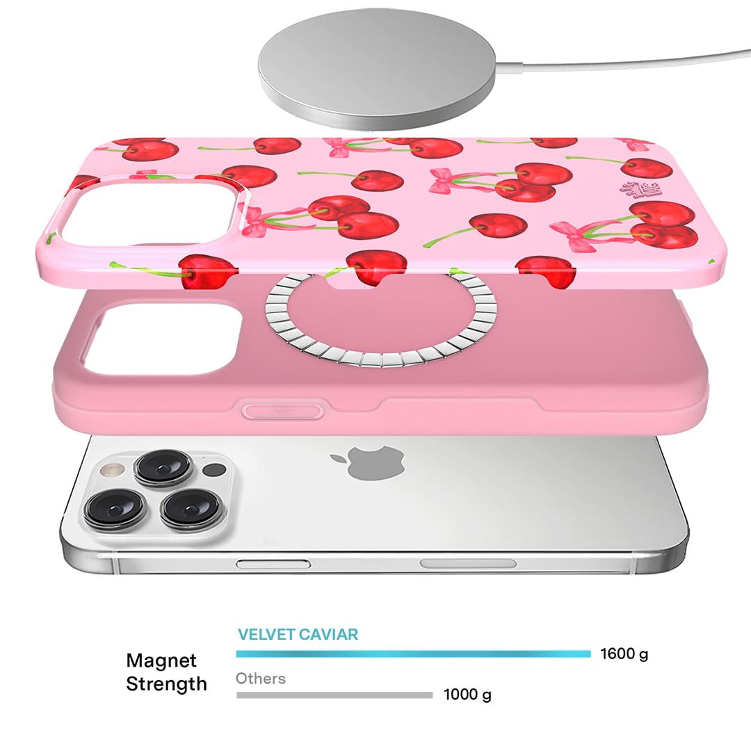 Foto 4 pulgar | Funda De Teléfono Velvet Caviar Para Iphone 15 Pro Max Cherry Bows - Venta Internacional.