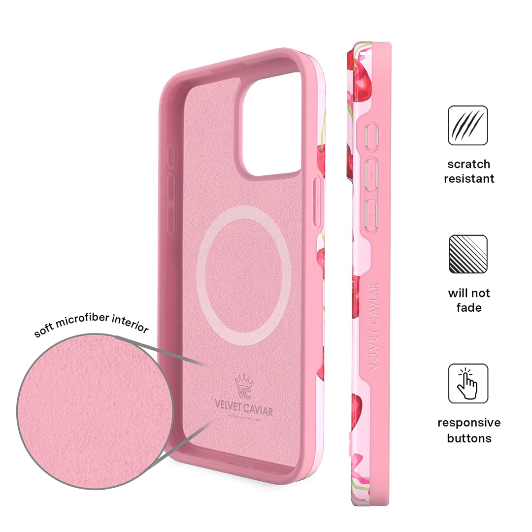 Foto 7 pulgar | Funda De Teléfono Velvet Caviar Para Iphone 15 Pro Max Cherry Bows - Venta Internacional.
