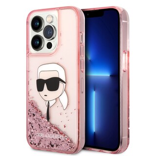 Foto 1 | Funda Karl Glitter Líquido Cabeza Para Iphone 14 Pro - Rosa