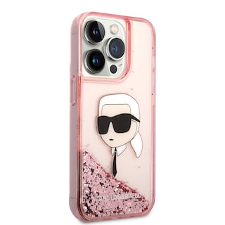 Foto 4 | Funda Karl Glitter Líquido Cabeza Para Iphone 14 Pro - Rosa