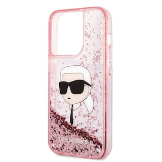 Foto 6 | Funda Karl Glitter Líquido Cabeza Para Iphone 14 Pro - Rosa