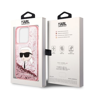 Foto 8 | Funda Karl Glitter Líquido Cabeza Para Iphone 14 Pro - Rosa