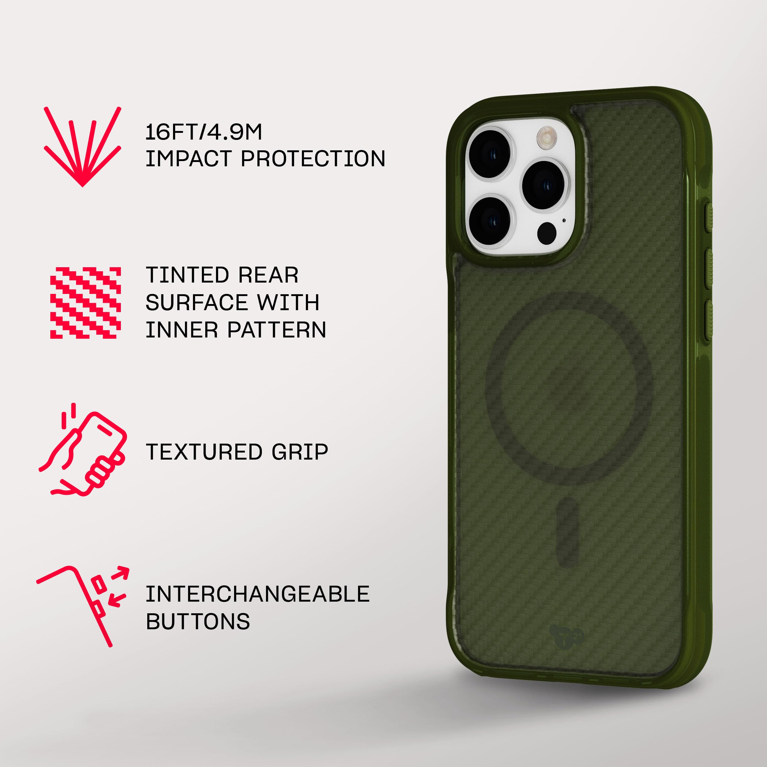 Foto 5 pulgar | Funda Tech21 Evoarmor Para Iphone 16 Pro Max Con Magsafe, Color Verde - Venta Internacional.