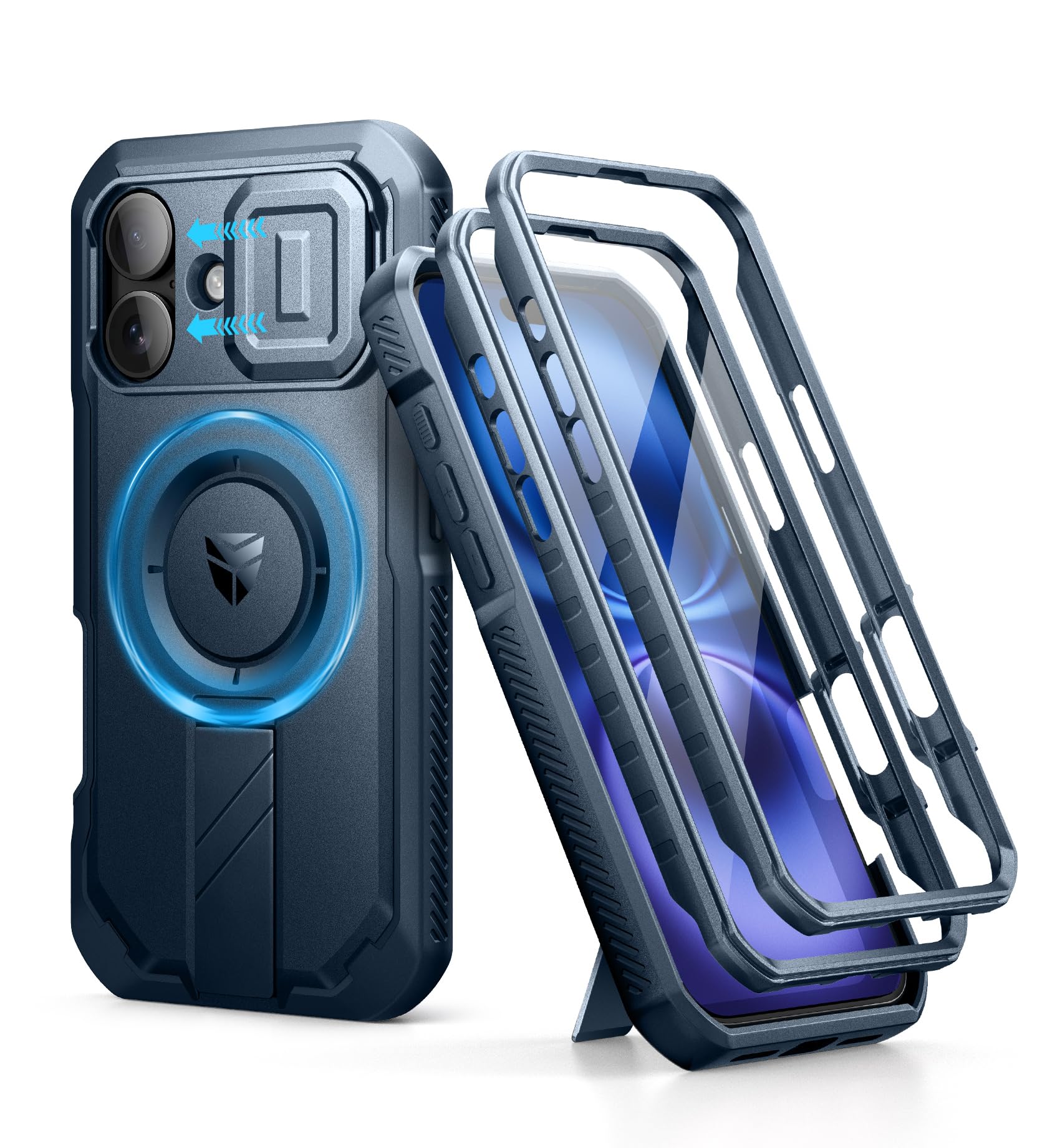 Foto 2 pulgar | Funda Dexnor Para Iphone 16 Con Cámara Deslizante, Color Azul Marino - Venta Internacional.