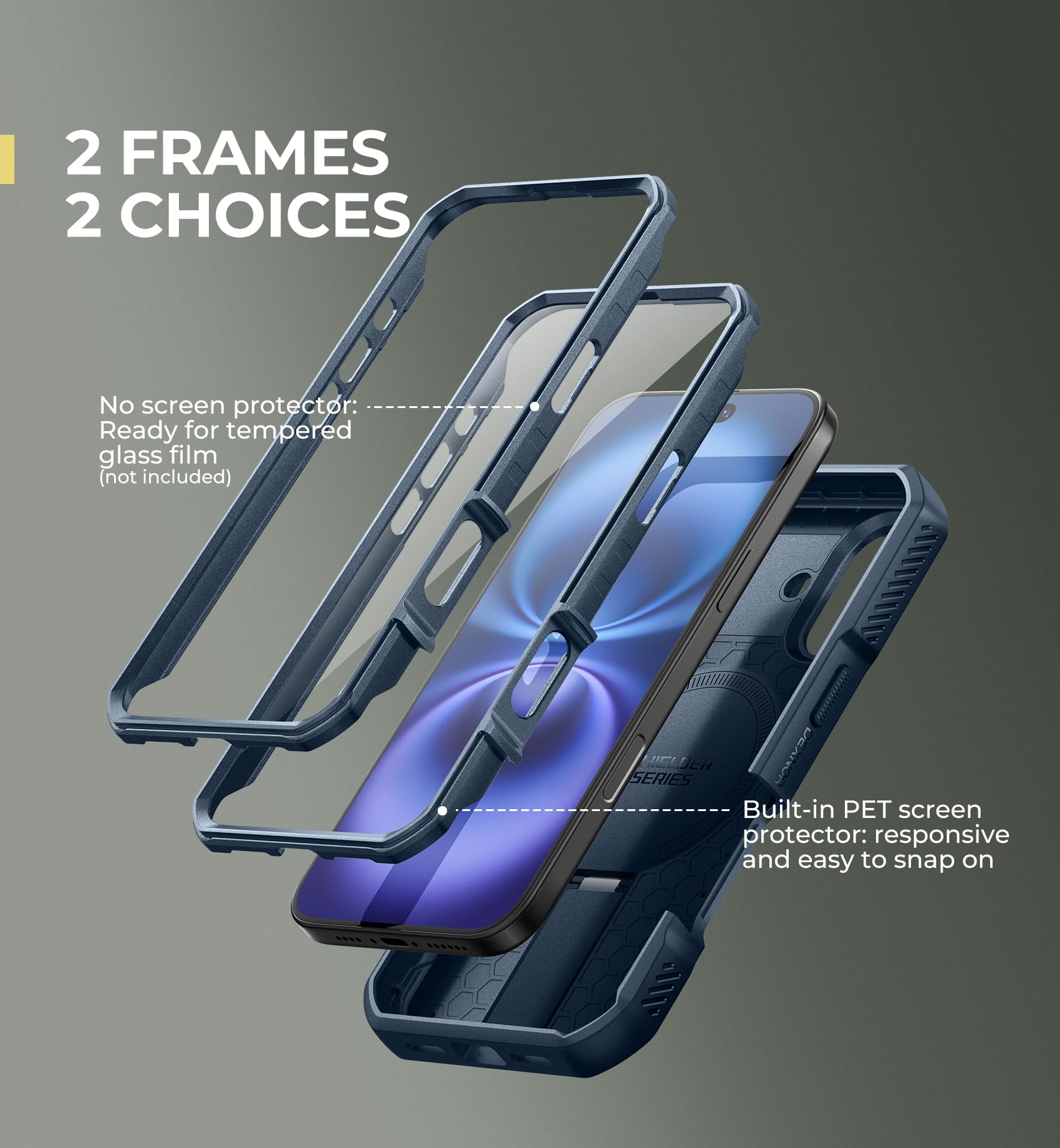 Foto 6 | Funda Dexnor Para Iphone 16 Con Cámara Deslizante, Color Azul Marino - Venta Internacional.