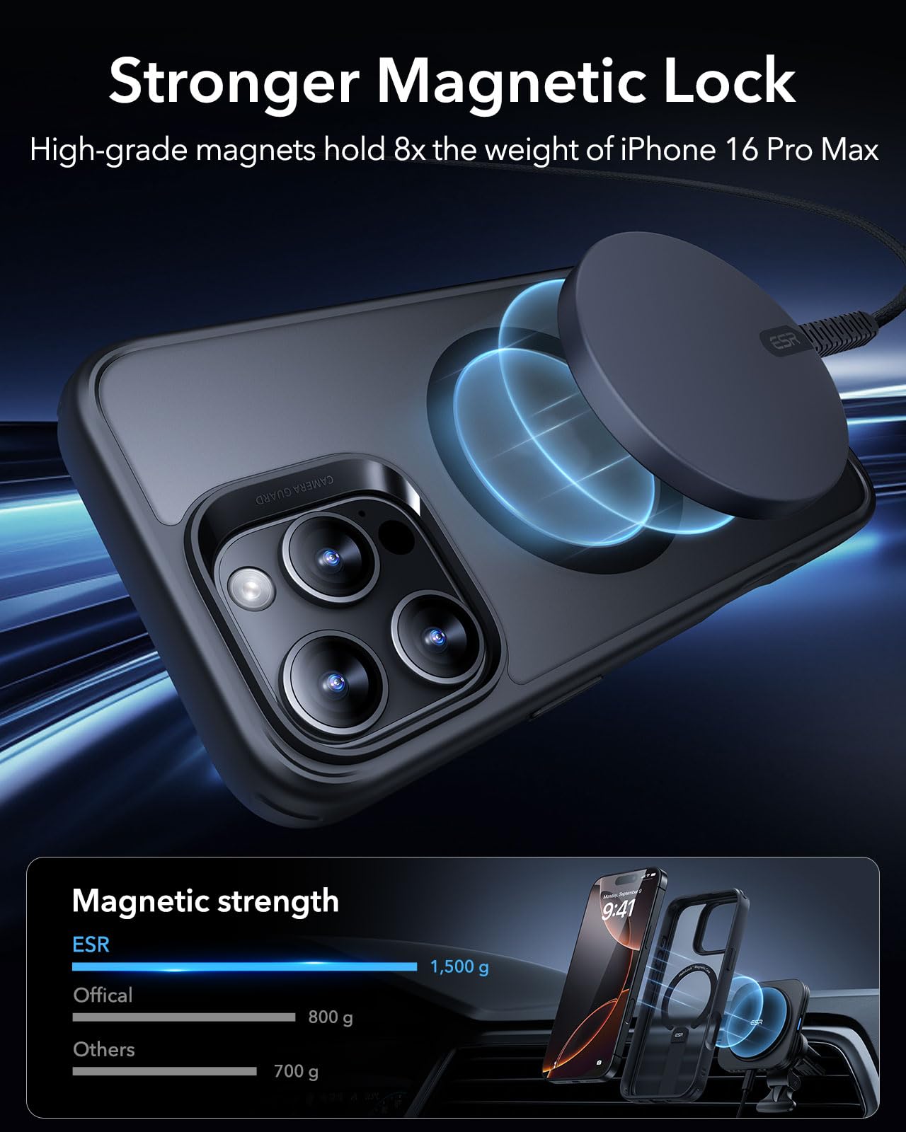Foto 5 pulgar | Funda Esr Boost Series Con Soporte Para Iphone 16 Pro Max - Venta Internacional.