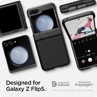 Foto 2 | Funda Spigen Tough Armor Pro Con Protección De Bisagra Para El Galaxy Z Flip 5 (2023), Color Negro - Venta Internacion