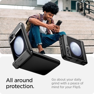 Foto 3 | Funda Spigen Tough Armor Pro Con Protección De Bisagra Para El Galaxy Z Flip 5 (2023), Color Negro - Venta Internacion