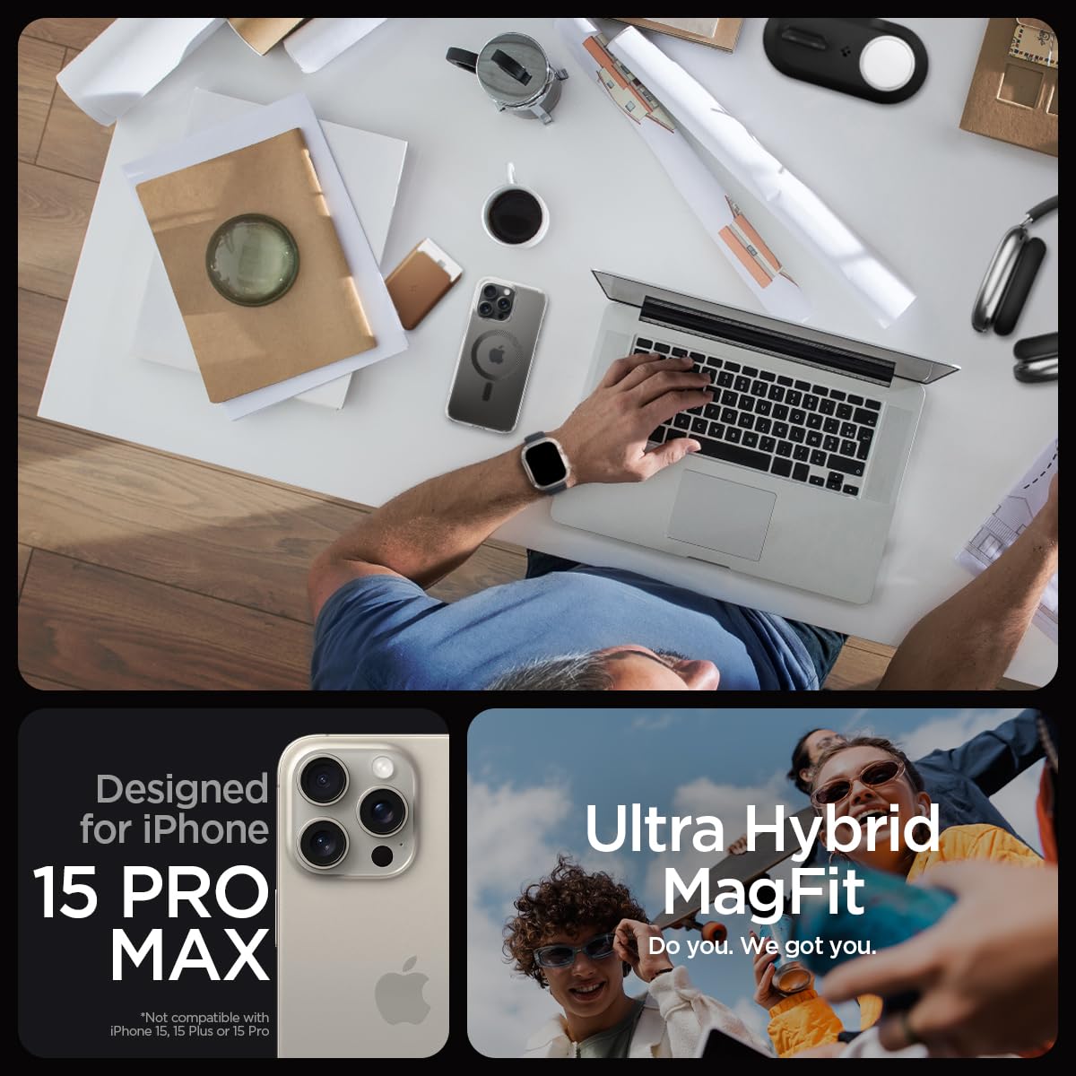 Foto 3 pulgar | Funda Para Teléfono Spigen Ultra Hybrid Magfit Iphone 15 Pro Max - Venta Internacional.