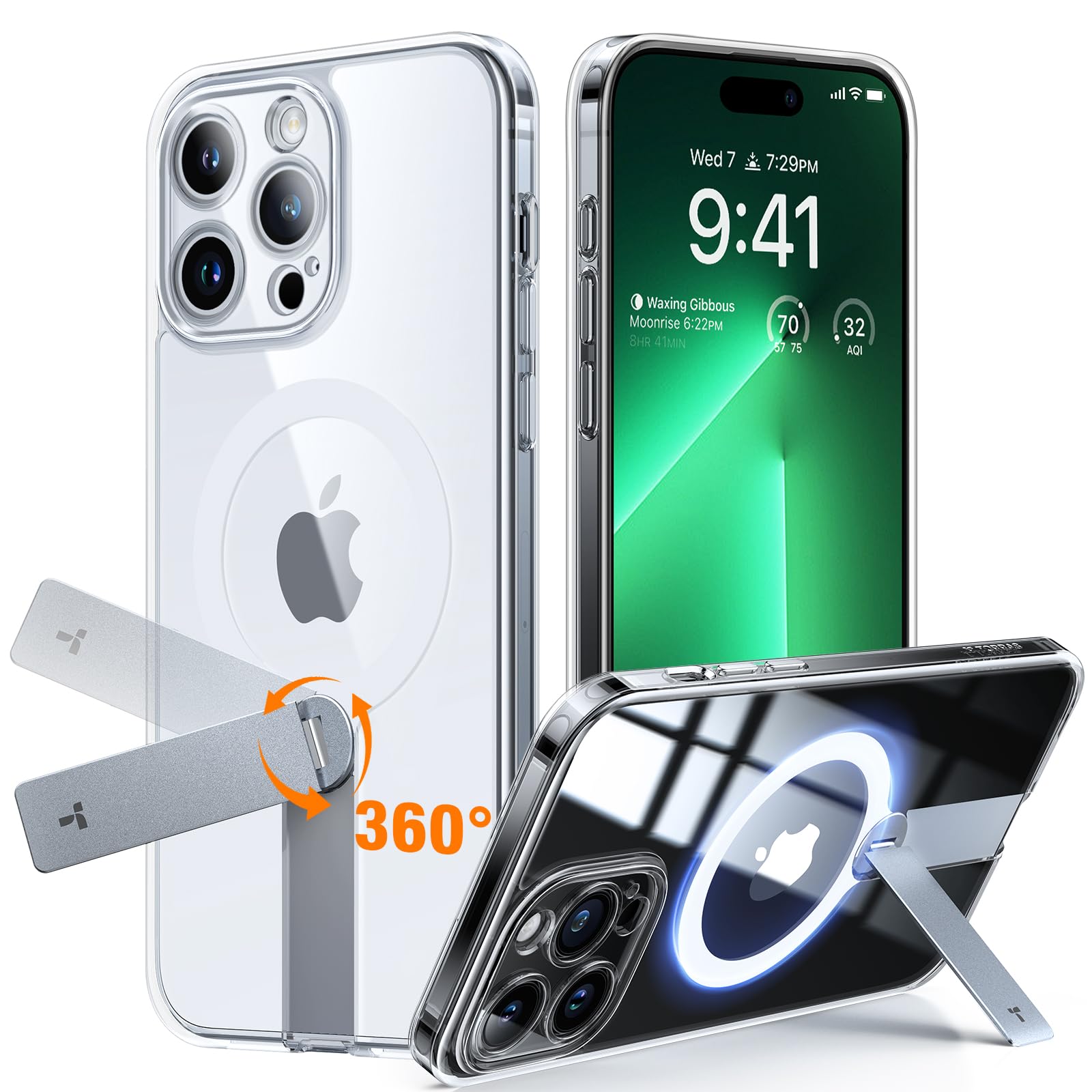 Foto 2 pulgar | Funda Para Teléfono Torras Magnetic Con Soporte Giratorio De 360° Para Iphone 14 Pro - Venta Internacional.