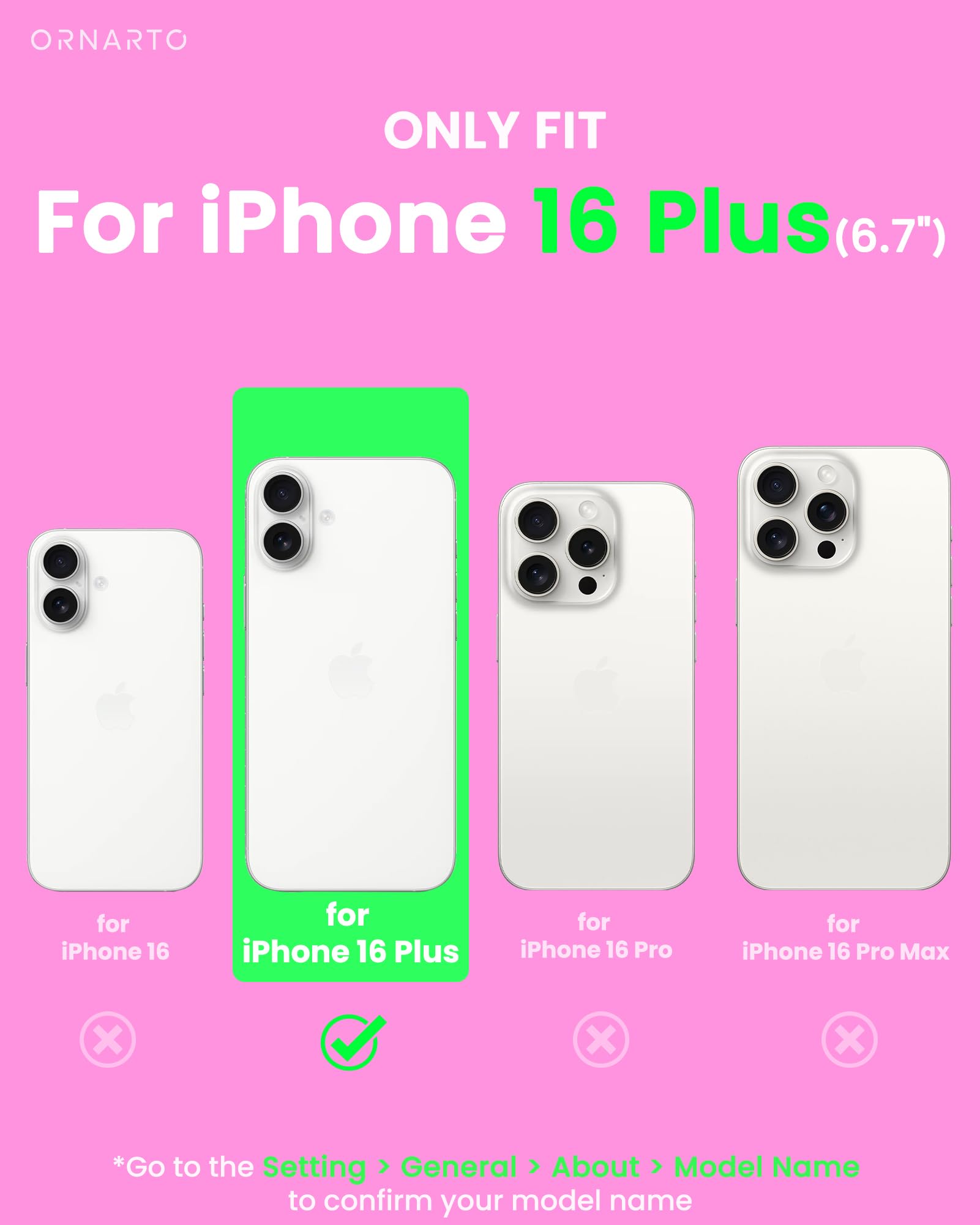 Foto 3 pulgar | Funda De Teléfono Ornarto Air Para Iphone 16 Plus Transparente Con Magsafe - Venta Internacional.