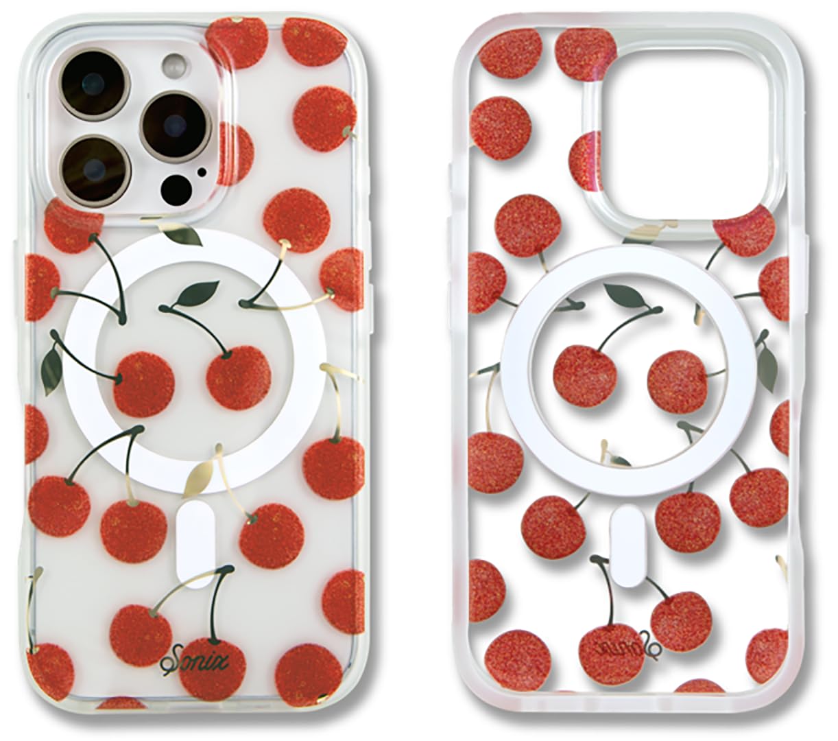 Foto 2 pulgar | Funda De Teléfono Sonix Para Iphone 16 Pro Cherry On Top Red Glitter - Venta Internacional.
