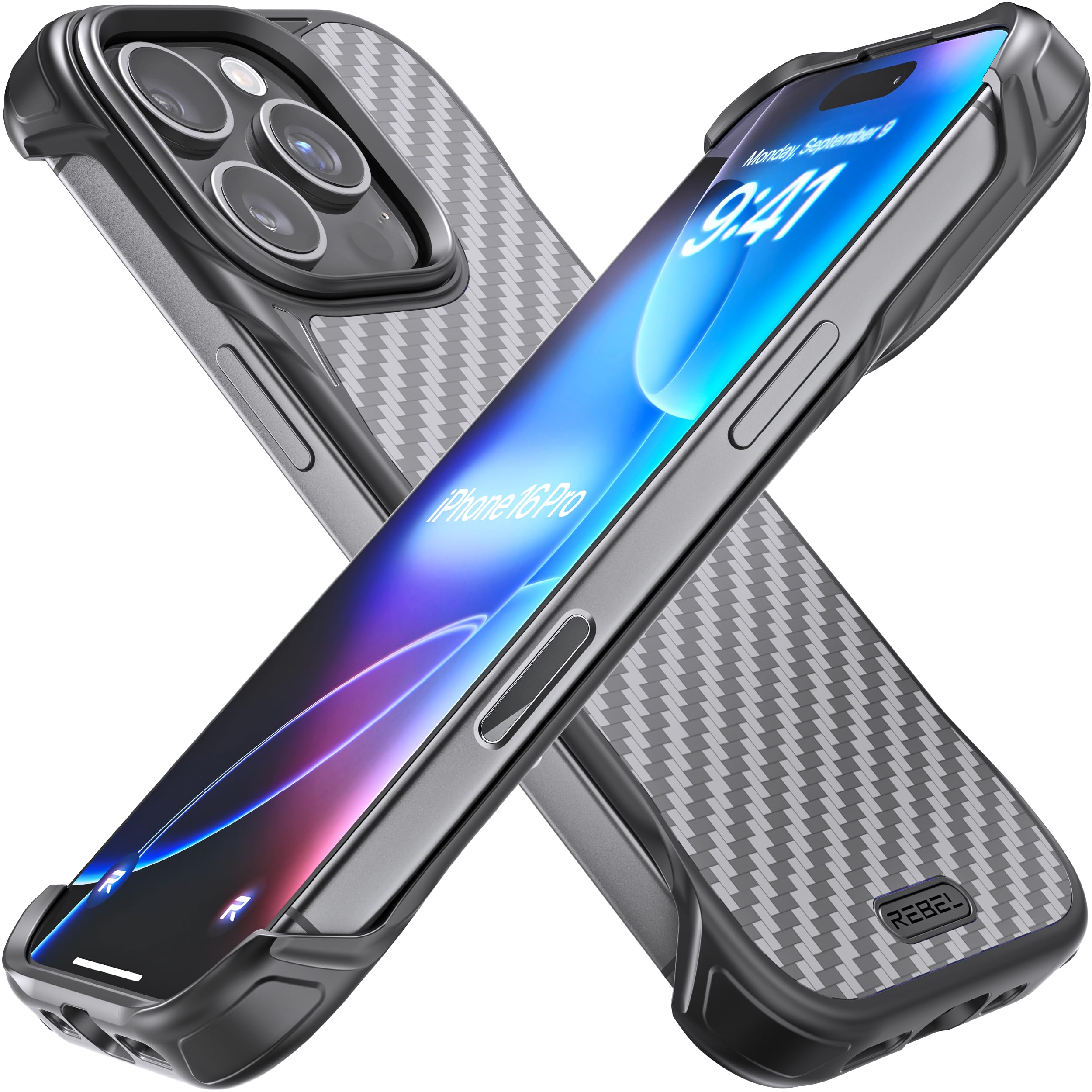 Funda De Teléfono Rebel Para Iphone 16 Pro [serie Flex] De Fibra De Aramida - Venta Internacional.