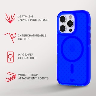 Foto 4 | Funda Tech21 Evocheck Para Iphone 16 Pro Con Magsafe Azul Cobalto - Venta Internacional.