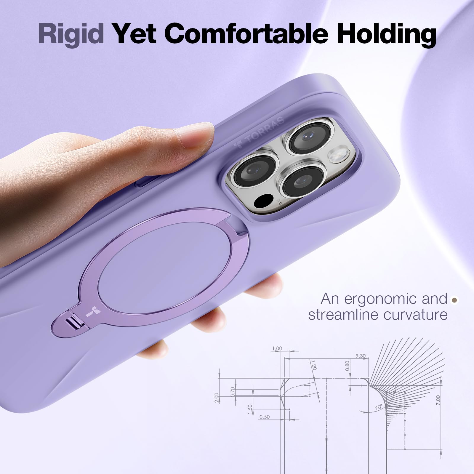 Foto 7 pulgar | Funda De Teléfono Torras Ostand Spin Para Iphone 16 Pro Violet Purple - Venta Internacional.