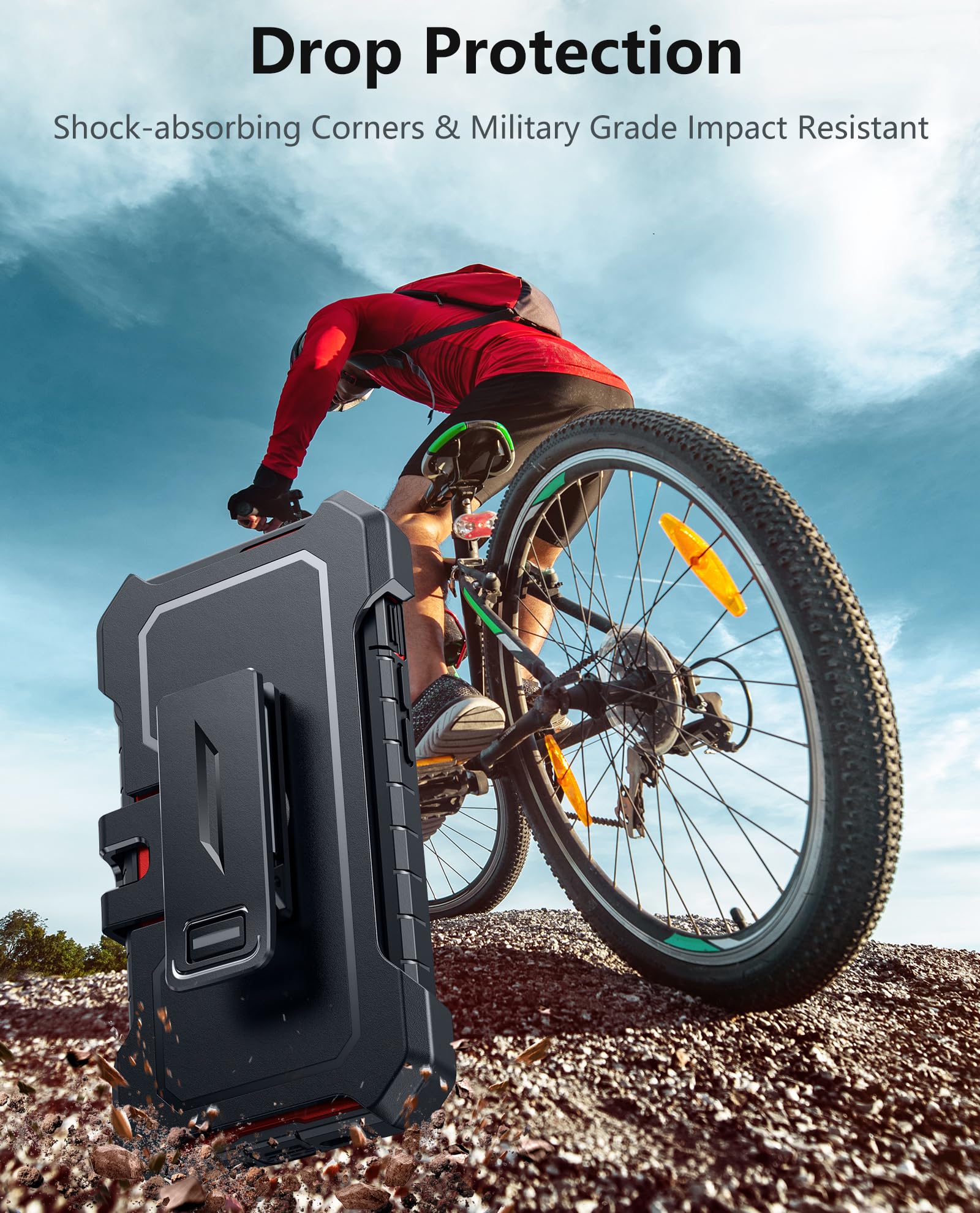 Foto 7 | Funda De Teléfono Fntcase Para Iphone 15/14/13, Militar, A Prueba De Golpes, Roja - Venta Internacional.